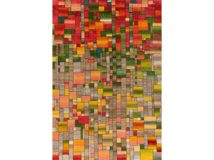 Шерстяной прямоугольный клетчатый ковер