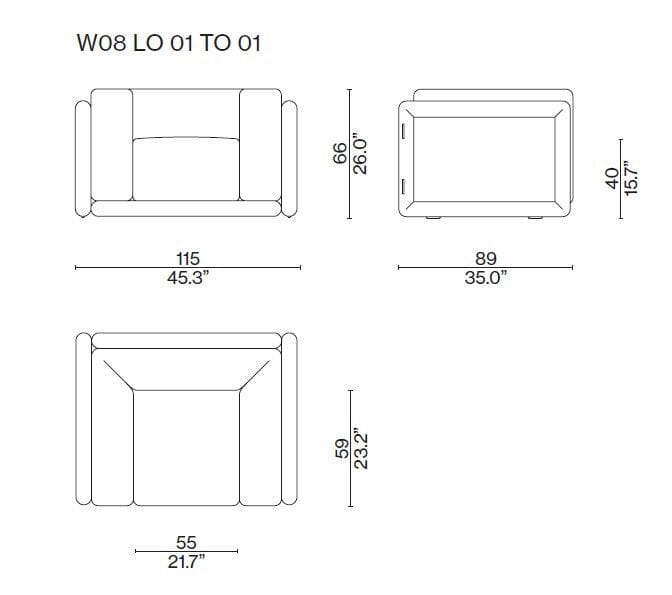 Тканевое кресло с подлокотниками CASSINA Cornaro ARCH-00144098 - Вид №4