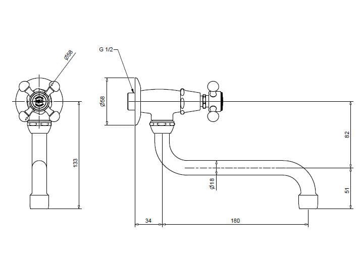 Смеситель для раковины из хромированной латуни Bugnatese Lady ARCH-00016493 - Вид №1