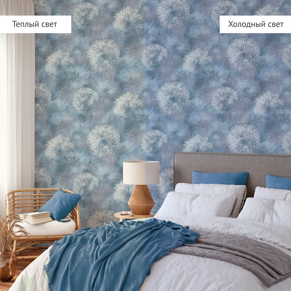 Обои флизелиновые Wall Decor Танго синие 1.06 м 75204-66 88759274 STLM-2002051 - Вид №3