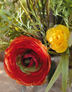 3680 334 a3 Искусственный букет 'роза / гербера / ранункулюс', 45 см, оранжевый H-andreas