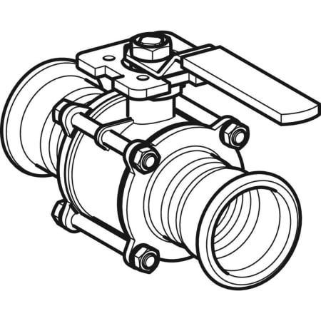 92103 Шаровой кран Geberit Mapress из нержавеющей стали с рукояткой, с двумя пресс-соединениями Geberit  - Вид №4