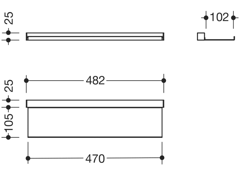 950.13.0031 Настенный профиль с полкой HEWI Waschtische  - Вид №1