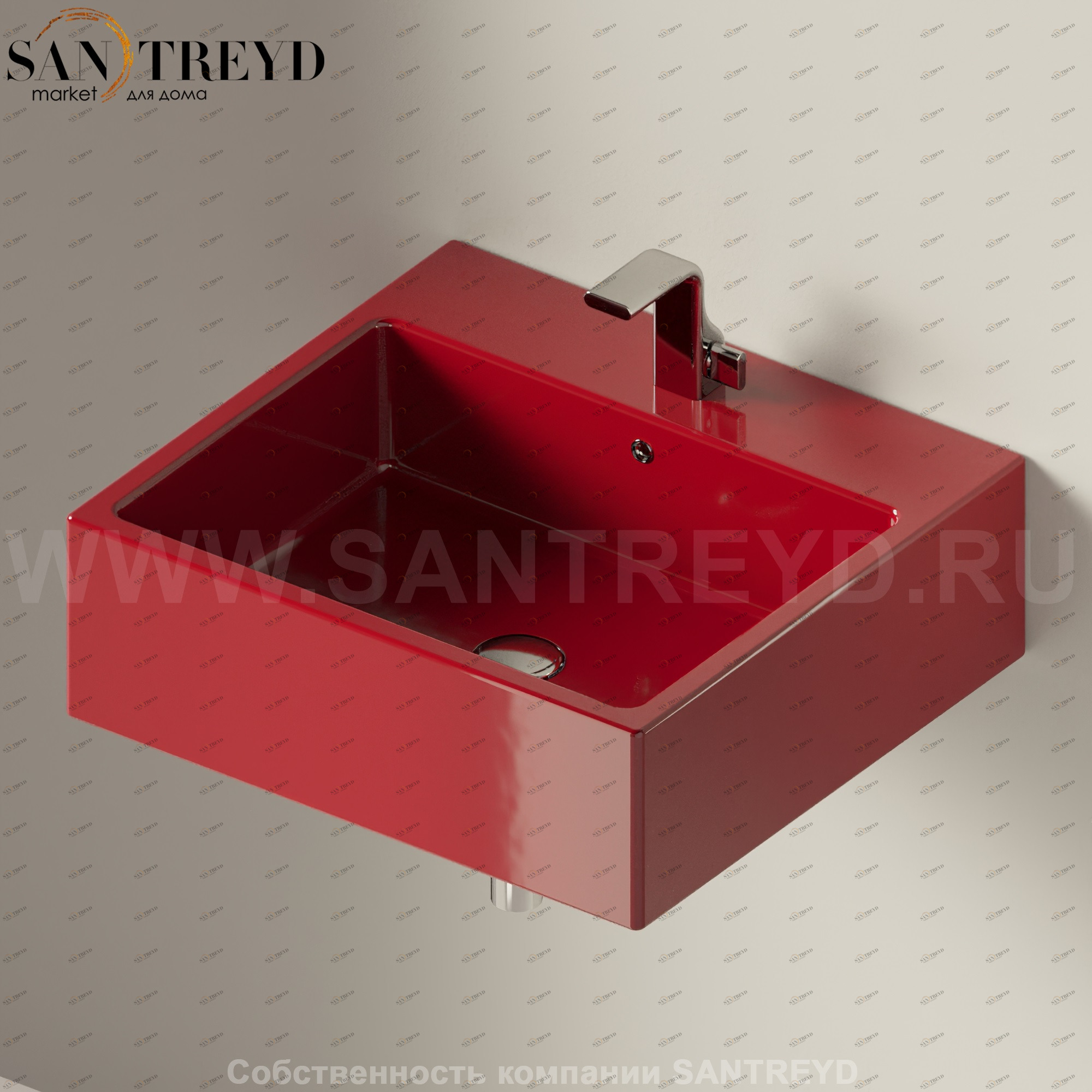 5052.3011 Подвесная раковина настенная прямоугольная Ceramica Flaminia Acquagrande