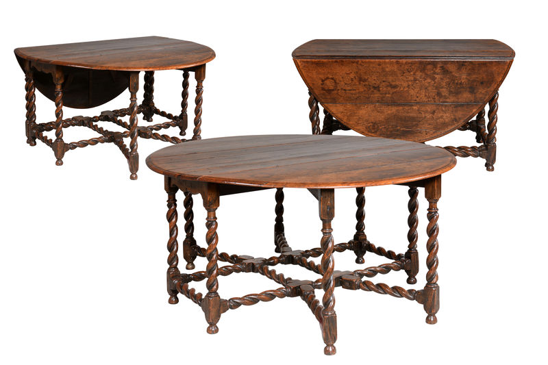 SOR27393 Ранний дубовый ячменный стол Twist Gateleg ijlbrown  - Вид №6