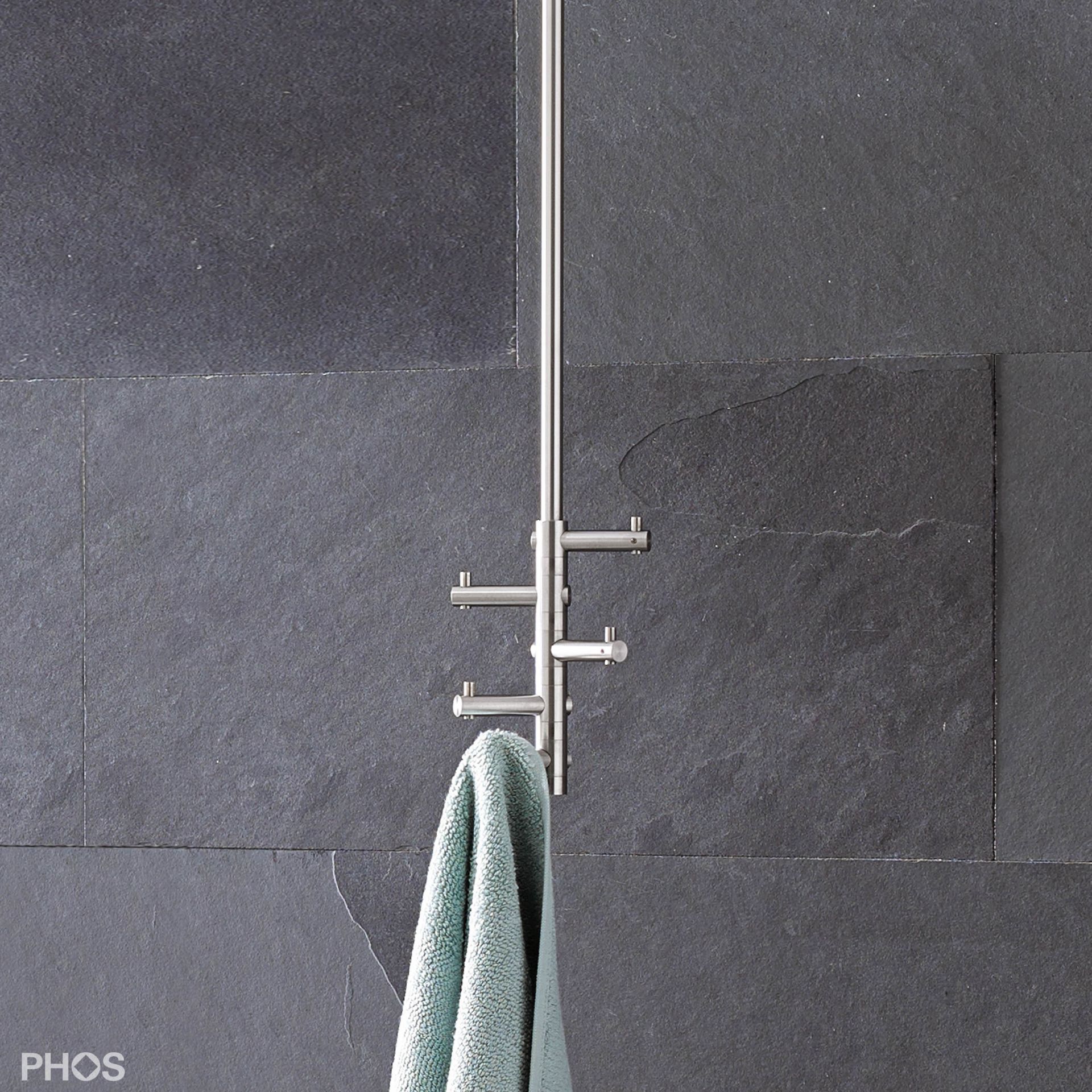 T5-B Полотенцесушитель крепится к потолку с 5 поворотными крючками. PHOS 