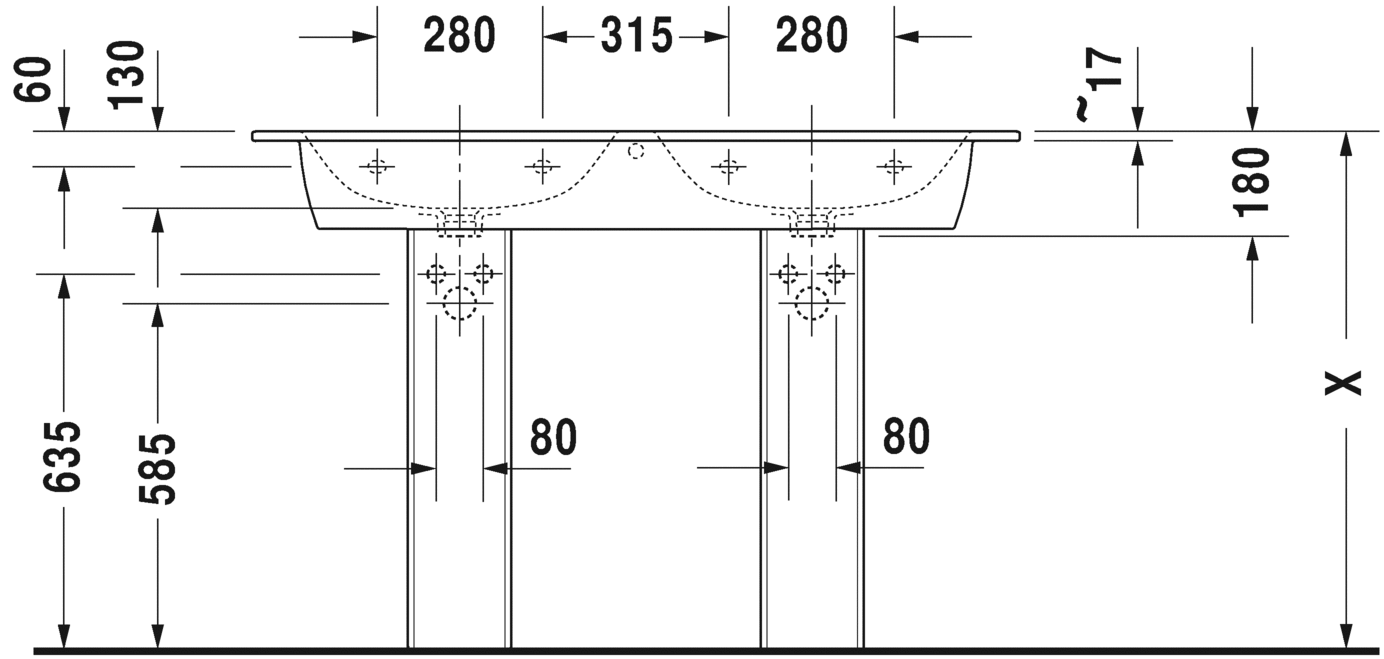 2336133258 Подвесная раковина настенная овальная Duravit ME BY STARCK - Вид №4