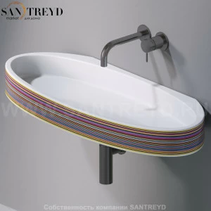 L016T1RPV4.430 Подвесная раковина настенная овальная A. e T. Italia P35 белая