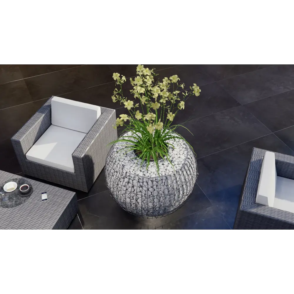 Габион - шар кашпо ø100 h58 см оцинкованная сталь серый Santreyd STLM-2193813 - Вид №3