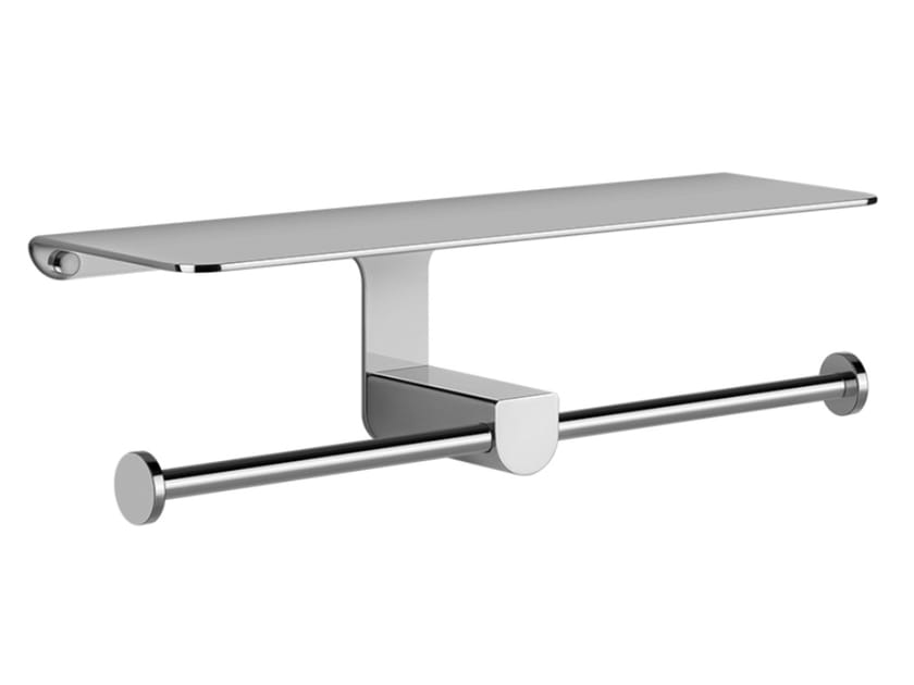 Латунный двойной держатель рулона с крышкой Gessi рельеф ARCH-00031606