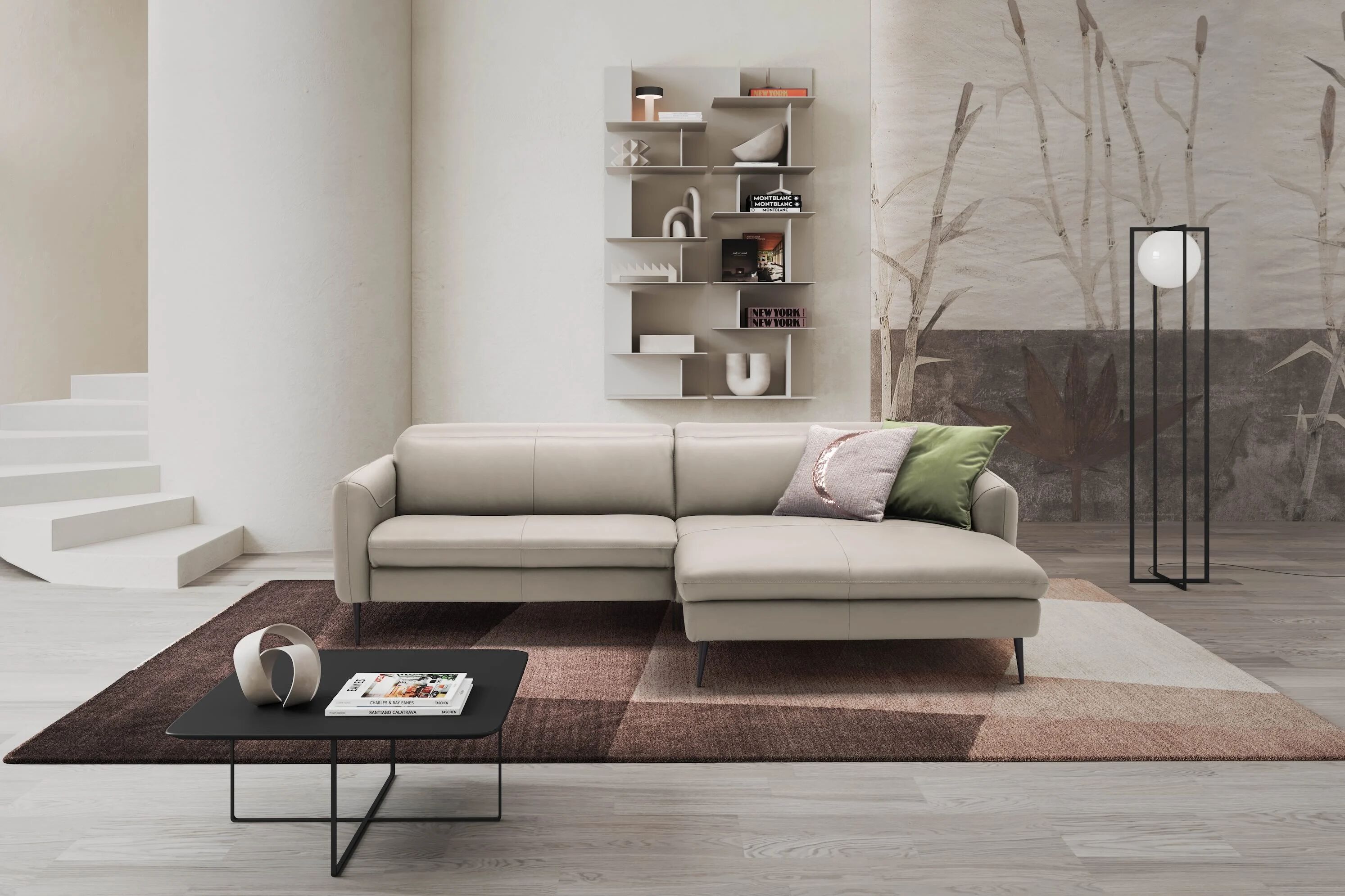 Кожаный диван с полуостровом Sofanella Мессина ARCH-00143650 - Вид №5