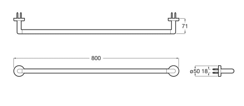 Металлический держатель для полотенец Roca Compas ARCH-00153351 - Вид №5