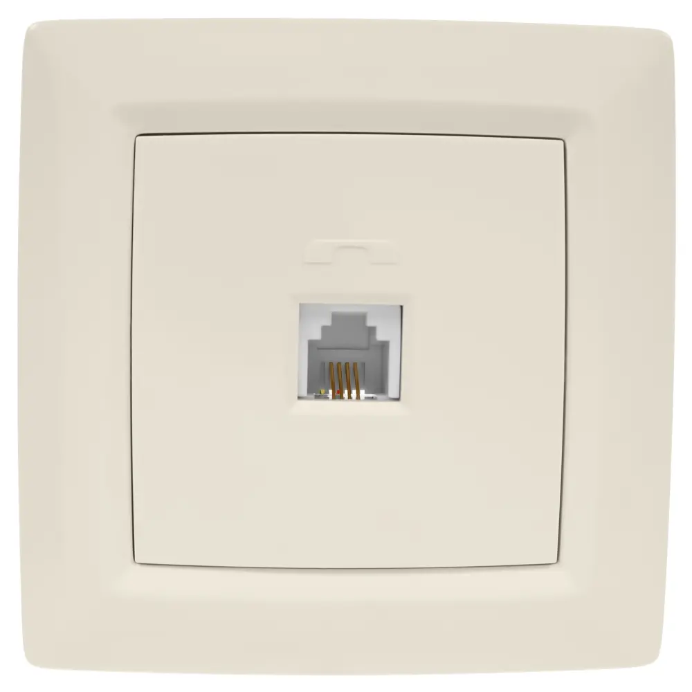 Телефонная розетка встраиваемая Reone RJ11, цвет слоновая кость 17824049 STLM-2174978