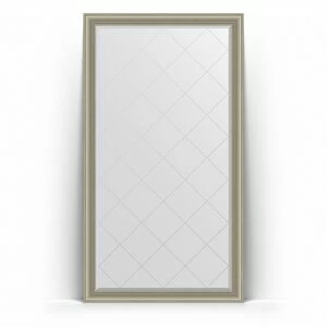 BY 6360 Зеркало напольное с гравировкой в багетной раме - хамелеон 88 mm EVOFORM Exclusive-G floor