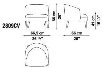 Maxalto Кресло с обивкой из ткани с подлокотниками Febo sun-id-1413258 - Вид №8