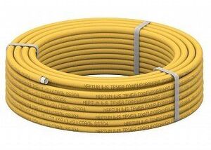 Труба гофр. Neptun IWS 15х0.3 нержавеющая - бухта 20 м. в желтой оболочке отожженная