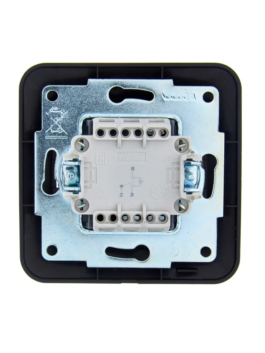 ASTI Выключатель проходной с подсветкой чёрный бархат LEZARD 7081-4242-114 - Вид №1