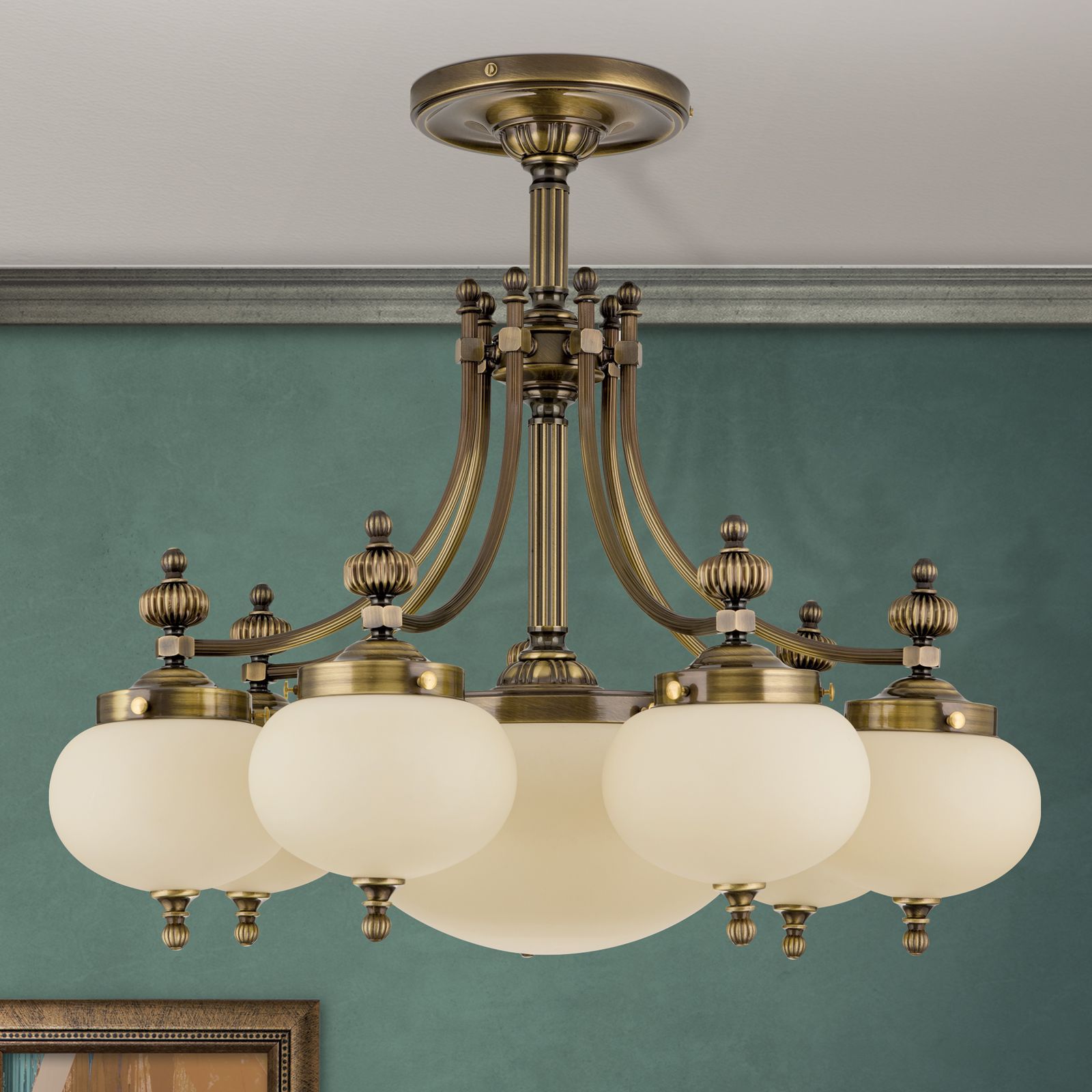 Люстра из латуни и стекла Orion Wiener Nostalgie ARCH-00047383 - Вид №1