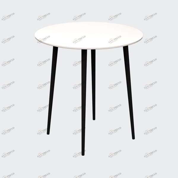 Обеденный стол круглый белый 80 см "Спутник" WOODI  00-3966021 Белый;черный 