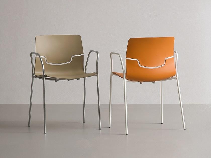 GABER Стул из полипропилена штабелируемый с подлокотниками Slot sun-id-1451305 - Вид №1