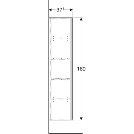 500.554.JJ.1 Высокий шкафчик Geberit Citterio с одной дверью Geberit  - Вид №4