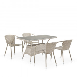 T198D/Y137C-W85 Latte 4Pcs Комплект плетеной мебели T198D/Y137C-W85 Latte (4+1) Afina