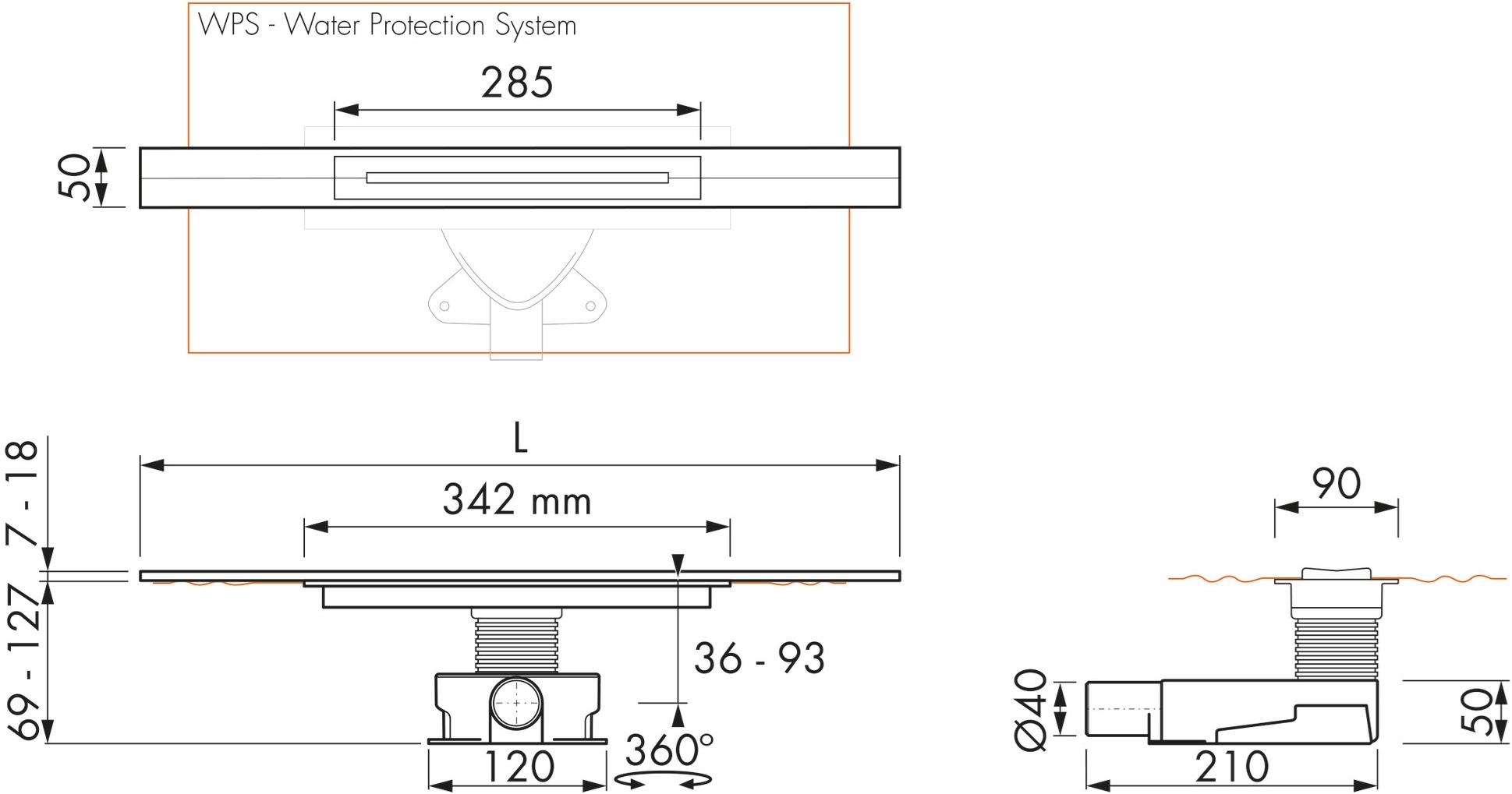 ESS Easy Drain Трап для душа из нержавеющей стали R-line sun-id-1383384 - Вид №6