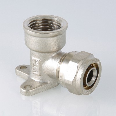 VTm.354.N.002005 Фитинг обжимной – угольник с креплением (водорозетка) Valtec 20 мм х 3/4"  - Вид №10
