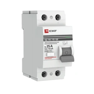УЗО EKF PROxima ВД-100 2P 25 A 10 мА 4.5 кА AC elcb-2-25-10-em-pro 84405882 STLM-2010928