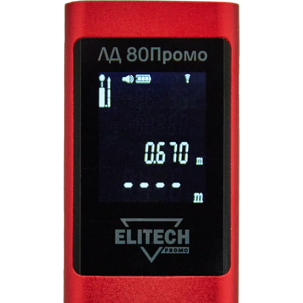 Дальномер лазерный Elitech ЛД80 с дальностью до 80 м STLM-2109358 - Вид №2
