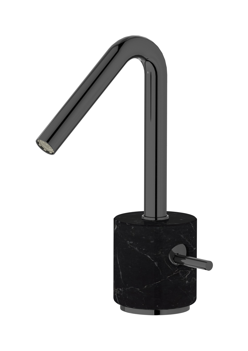 Смеситель для раковины на 1 отверстие в комплекте с донным клапаном WE ARE IB mr200cf_2 Black Chrome Marmo