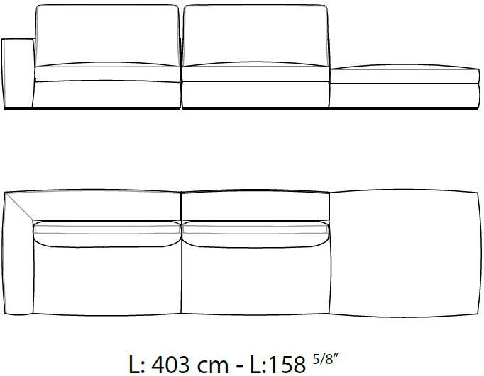 Sicis Диван из ткани с шезлонгом Cosily sun-id-1458424 - Вид №4