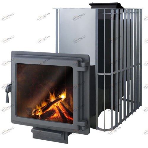 Печь для бани Этна Шторм 24 (Панорама) с закрытой каменкой 4672