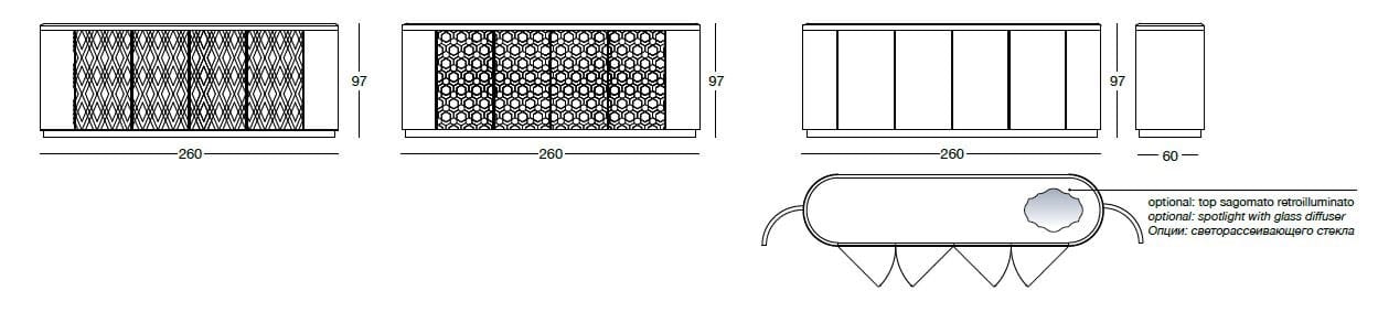Кожаный шкаф с распашными дверями Longhi Loveluxe ARCH-00143374 - Вид №2