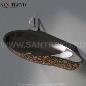 L235T0R1V4..401G Подвесная раковина настенная овальная A. e T. Italia SPOT черная