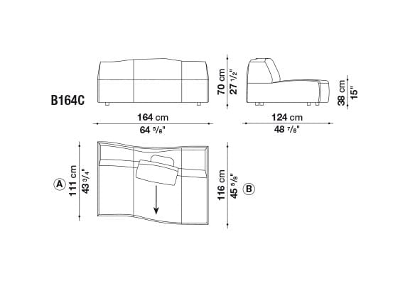 Угловой диван из ткани B&B Italia ARCH-00127003 - Вид №6