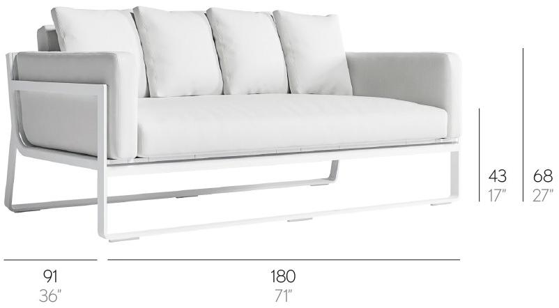 GANDIABLASCO 2-х местный диван из термолакированного алюминия Flat sun-id-1481912 - Вид №4