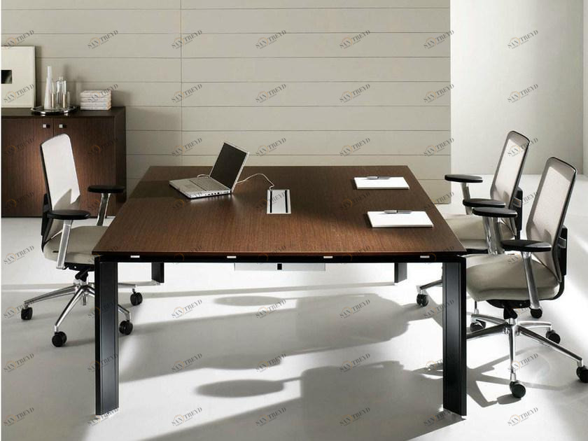 IFT Квадратный стол для переговоров из стали и дерева Cowork sun-id-1445530