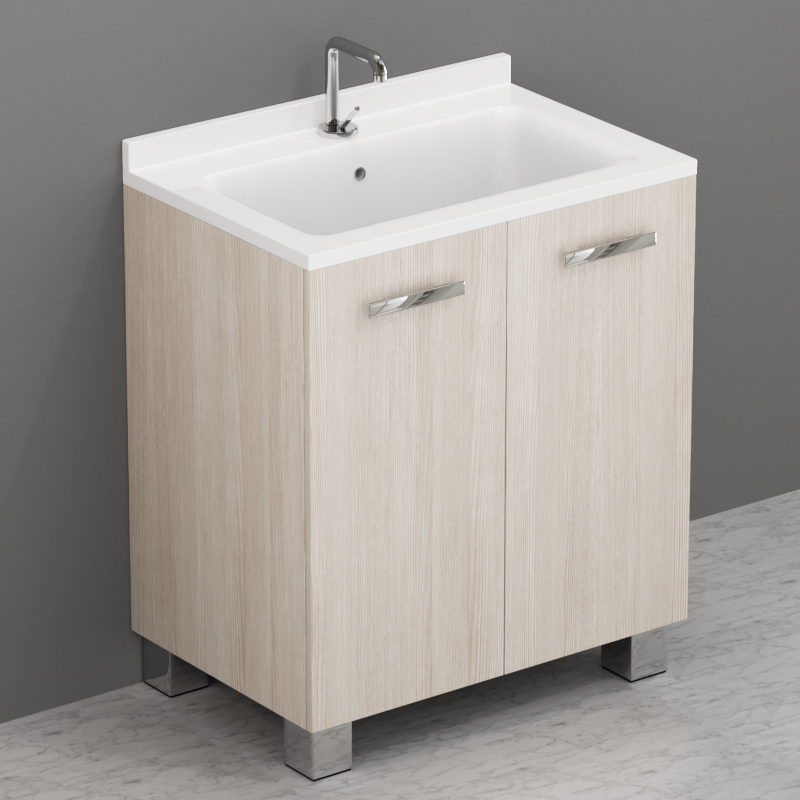 9164k6 Aquadom мебель в комплекте с умывальником 75x50 с сифоном 75 см цвет Светлый дуб Kerasan Aquadom Италия