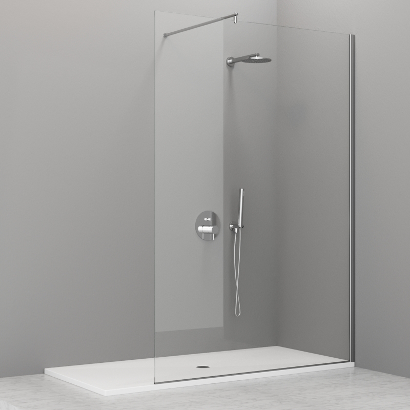 745808 Душевая дверь 8PAR53 H2000 из прозрачного стекла 8 мм и профиль хром, Kerasan Cabine doccia Италия