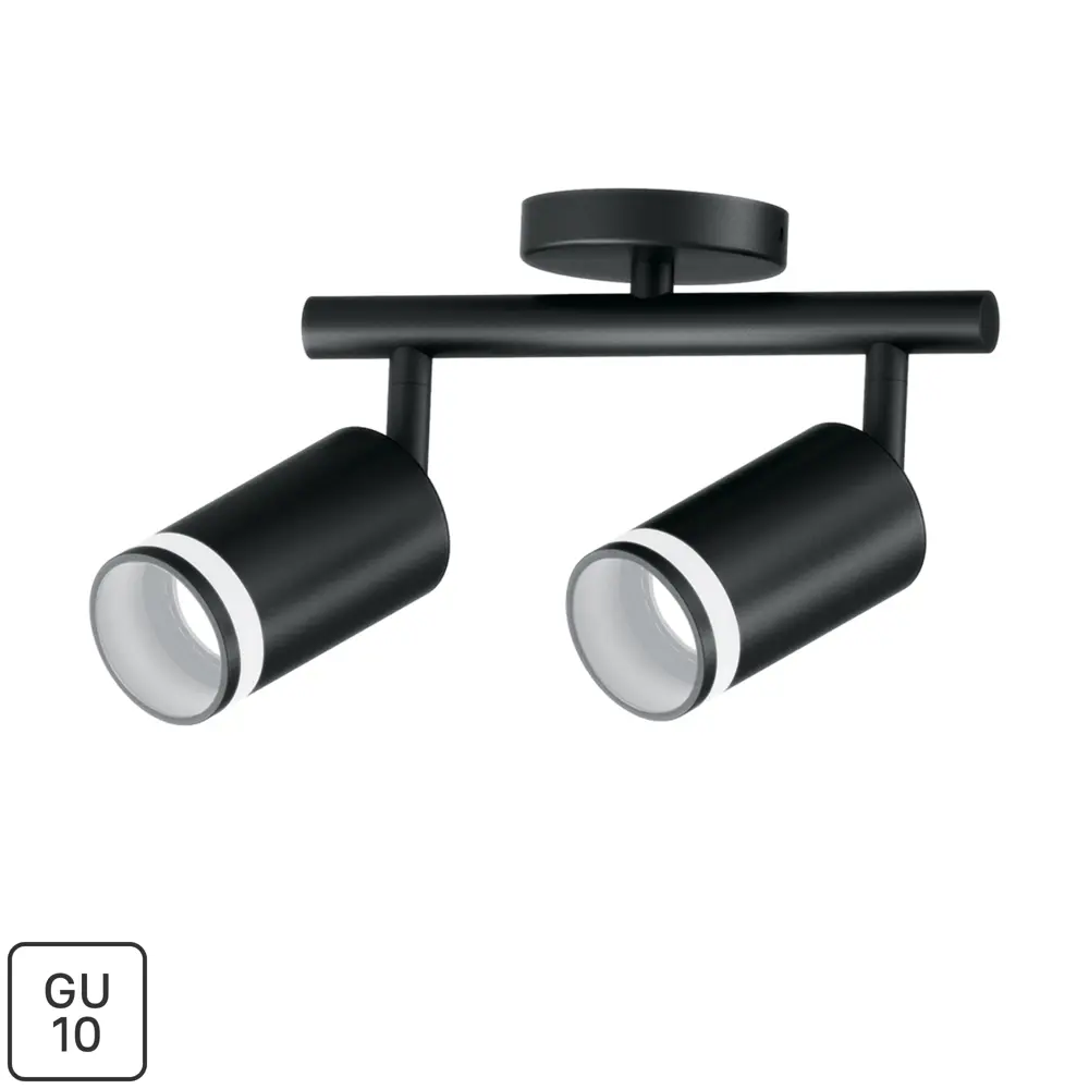 Спот поворотный Feron ML232 2 лампы GU10 4 м² цвет черный STLM-2129424