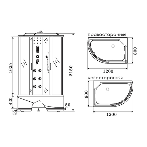 Душевая кабина Erlit Comfort ER4512TPL-C4-RUS (1200x800x2150) ER4512TPL-C4-RUS 131566 - Вид №1