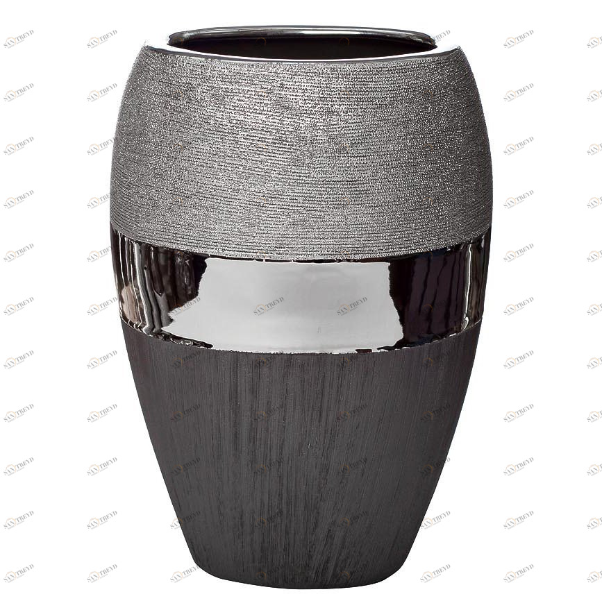 Ваза керамическая серая Trio 24 см GARDA DECOR - 045395 Серый 