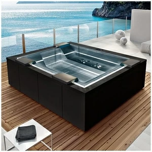 Бассейн Gruppo Treesse Zen SPA-V202H-C прямоугольный spa с гидромассажем аэромассажем встроенный черный