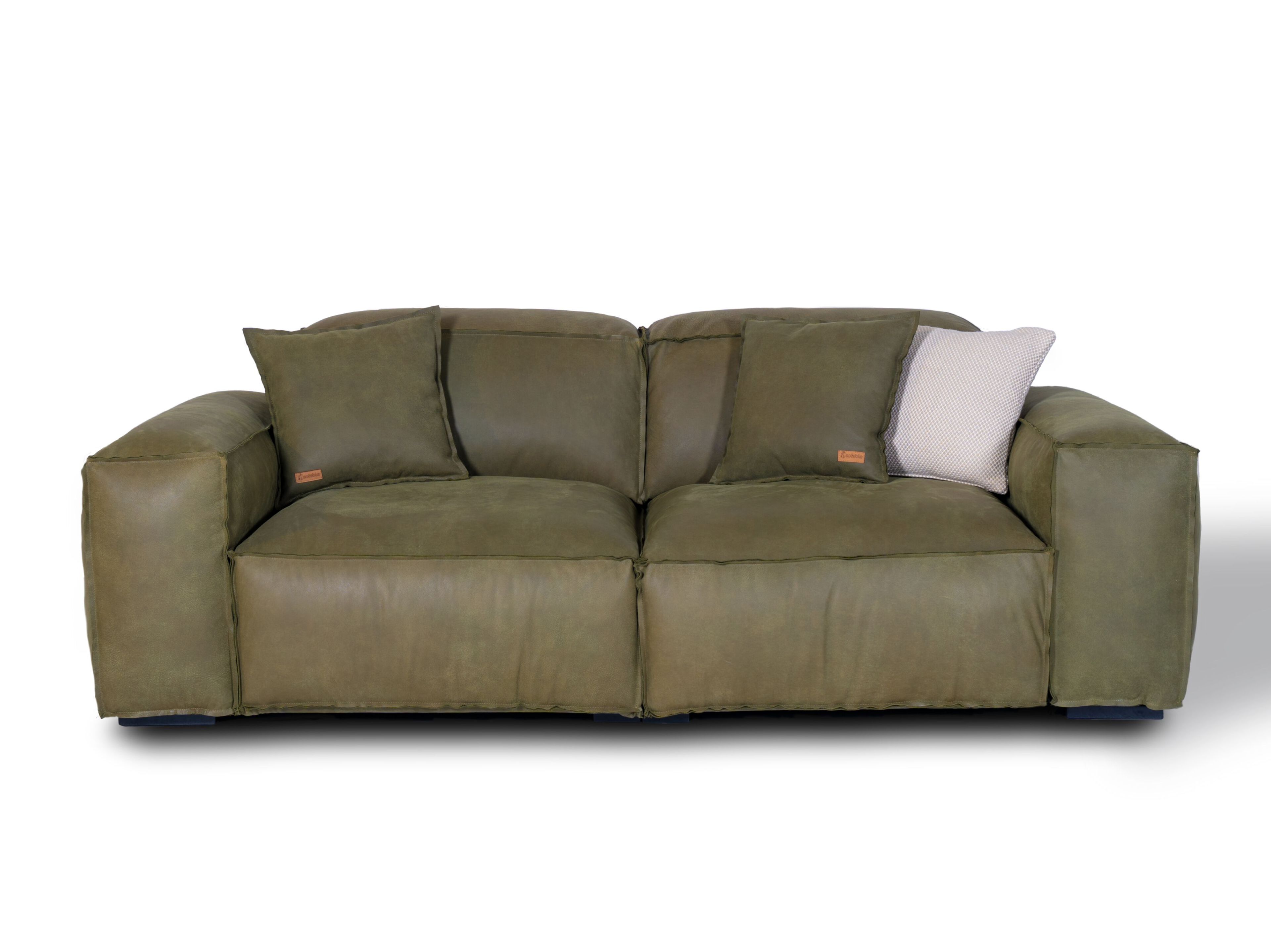 2-местный секционный диван из кожи с эффектом старения Mantellassi 1926 Placido ARCH-00074951 - Вид №3