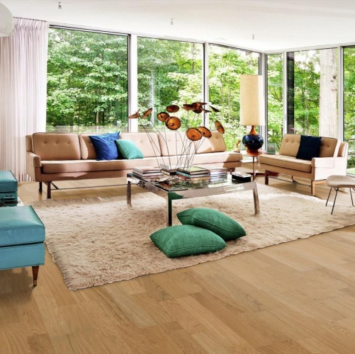 Паркетная доска Kahrs Дуб Бриз Линнея Полуматовая Гладкая 2600200569 - Вид №8