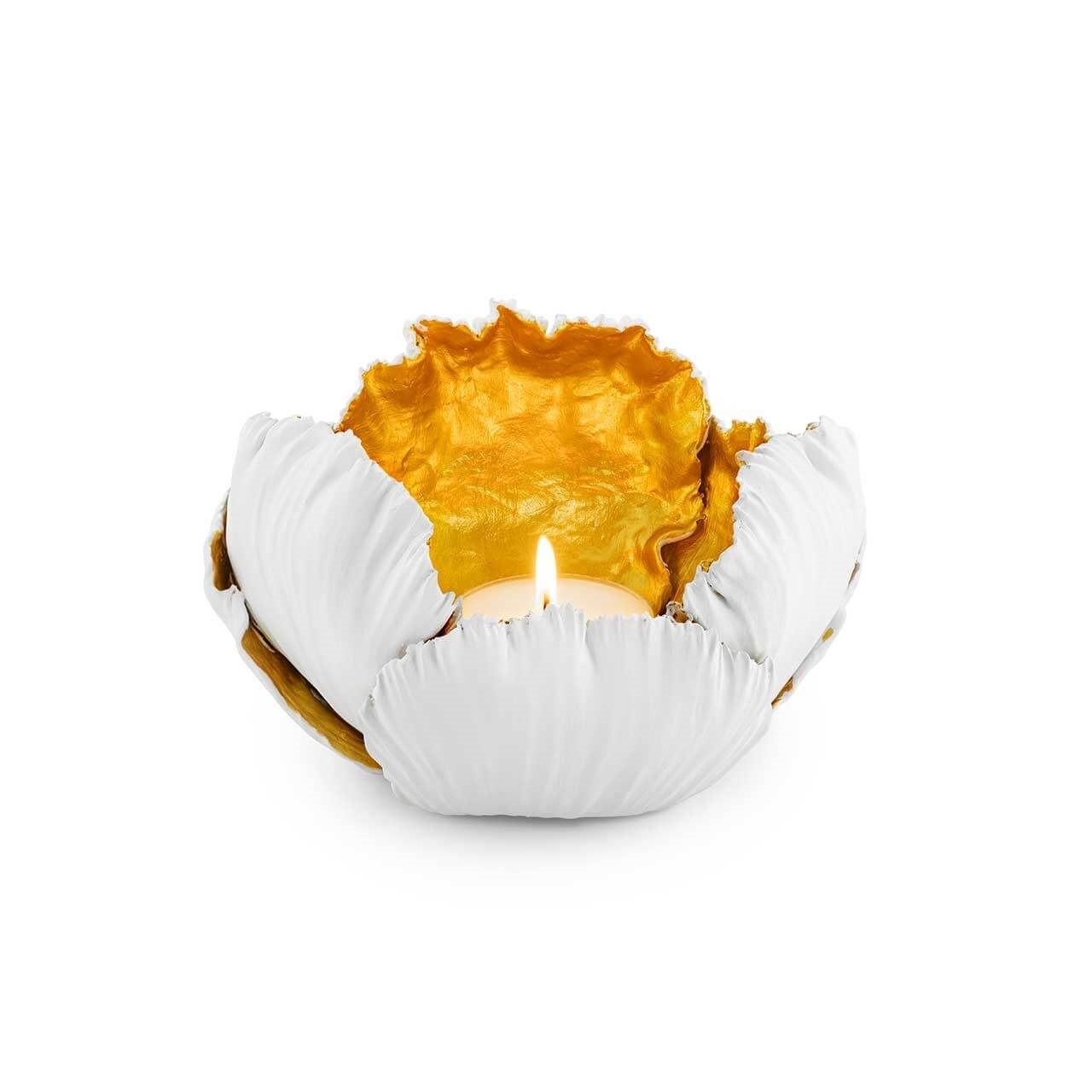 300219-18 ABHIKA СВЕЧА. KAIL H10 D17 WHITE/GOLD 