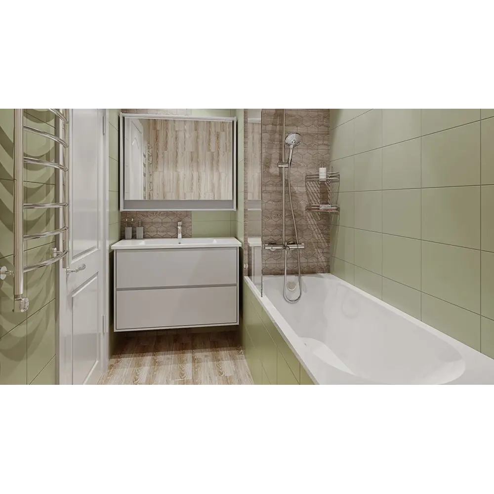 Плитка настенная Tone 25х35 см 1.4 м² цвет оливковый матовый BELANI STLM-2028953 - Вид №4