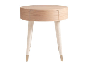 Круглая дубовая тумбочка с ящиками