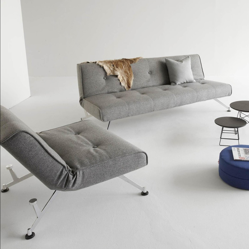 Диван Clubber с хромированными ножками, угольный Innovation Living CLUBBERS1 - Вид №6